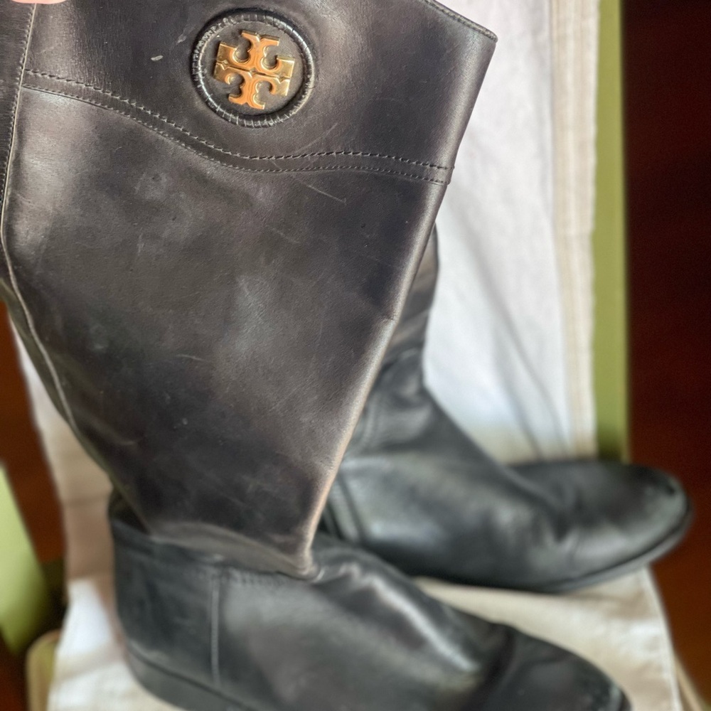 Tory Burch “Ashlynn” leather riding boots
